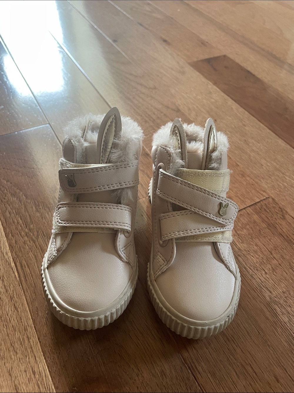 next Cream Faux-Fur Bunny Ear High-Top Sneakers